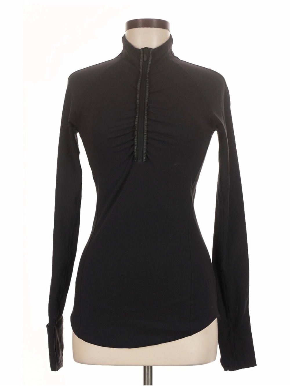 Lululemon Athletica  Black Quarter Zip  Long-Sleeve Pullover Size 6 EUC